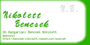 nikolett bencsek business card